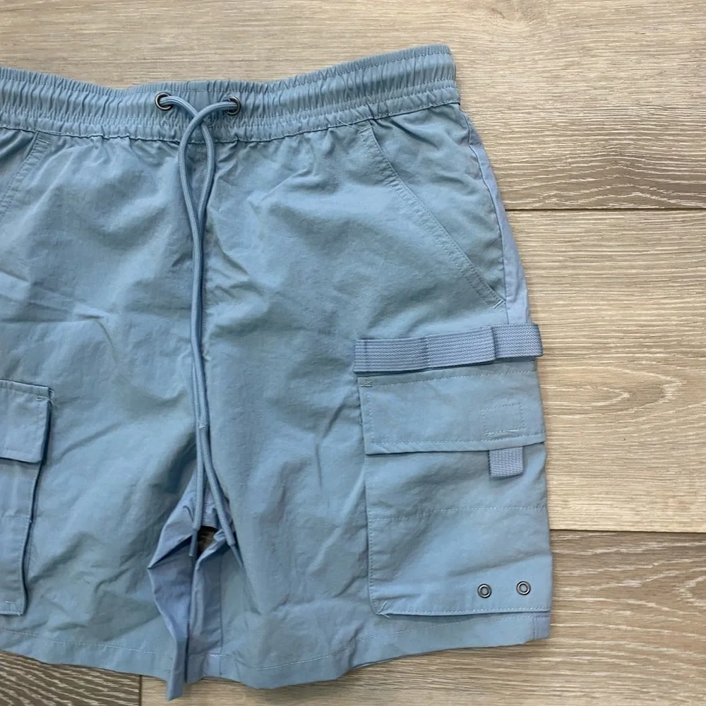 Pacsun Cargo Baby Blue swim trunks